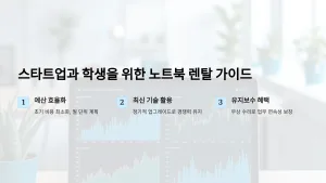 스타트업과 학생들이 꼭 알아야 할 노트북 렌탈 정보