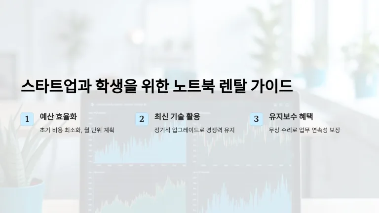 스타트업과 학생들이 꼭 알아야 할 노트북 렌탈 정보