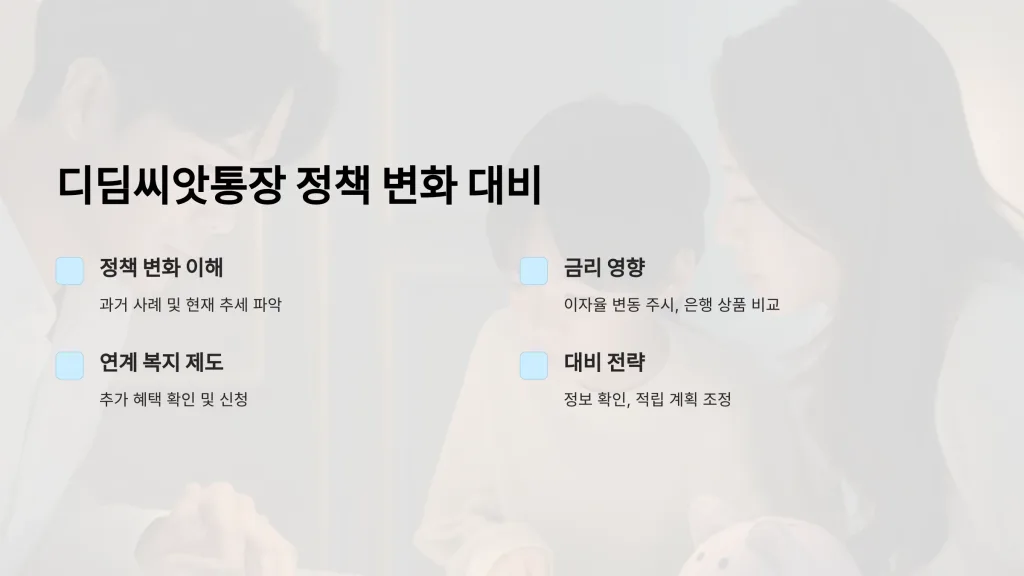 디딤씨앗통장 정책 변화에 따른 혜택과 대비 방법