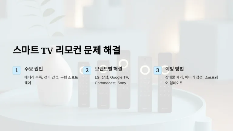 스마트 TV 리모컨 문제, 브랜드별 해결 방법