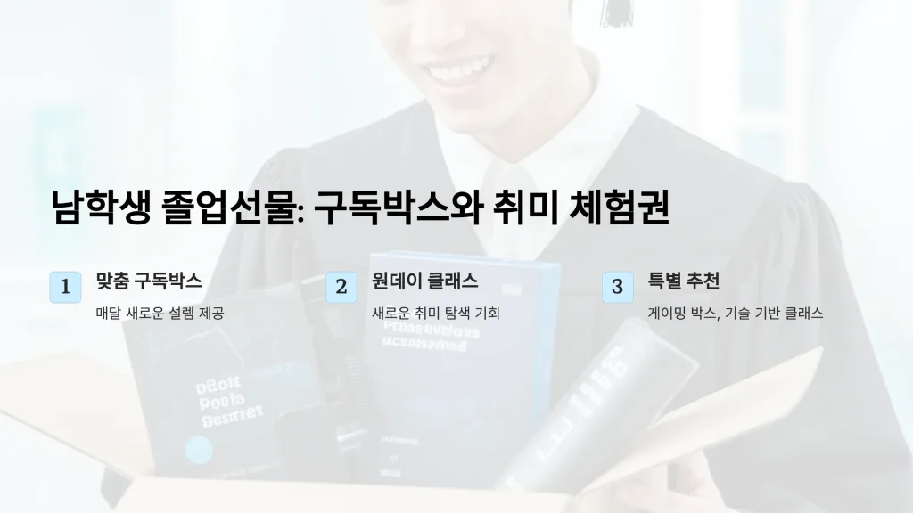 남학생 졸업선물 아이디어! 구독박스와 취미 체험권으로 특별함 선물하기