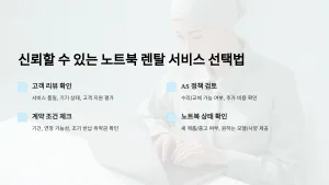 신뢰할 수 있는 노트북 렌탈 서비스 선택법과 주의사항